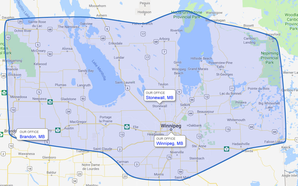 Our service area map